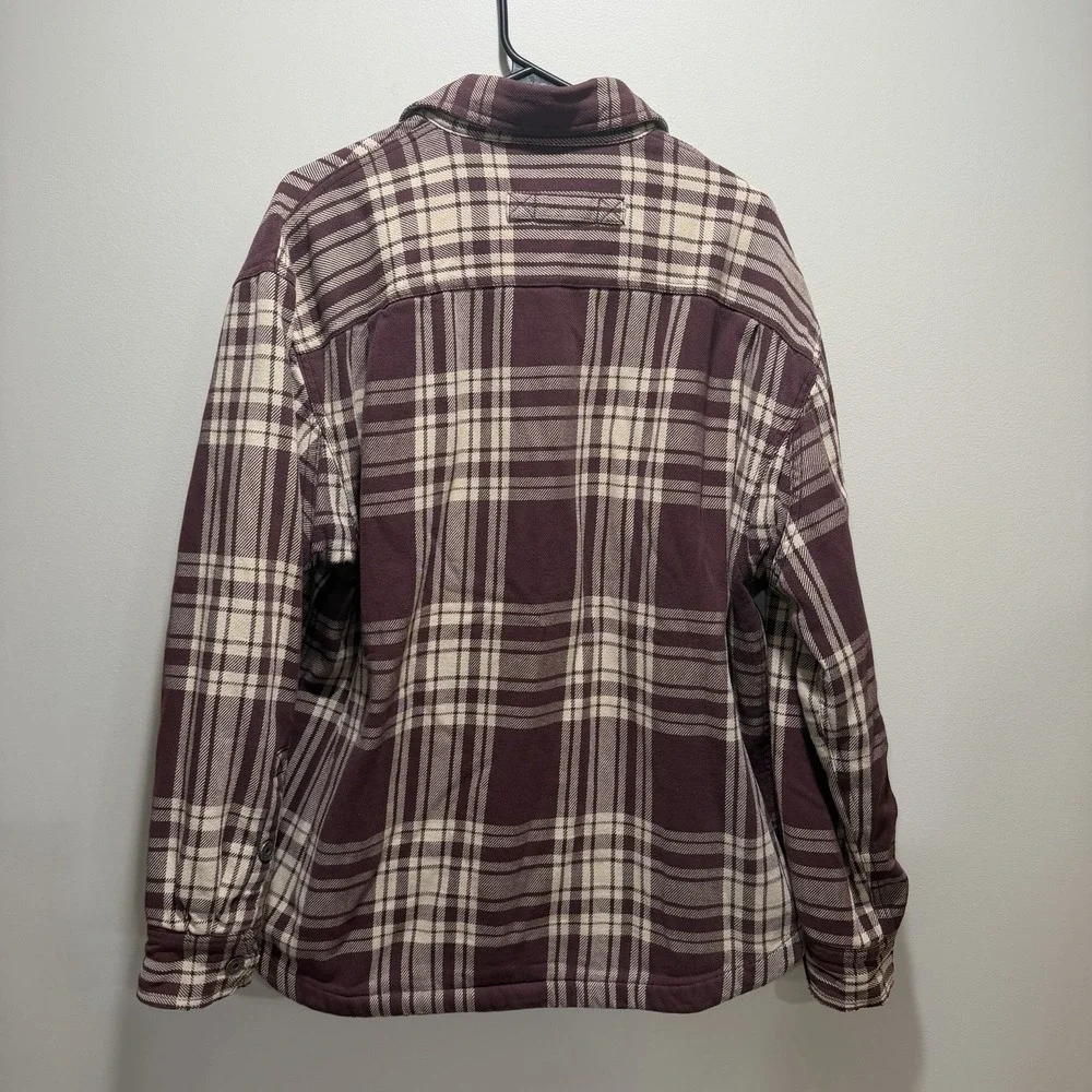 Duluth Trading Co Relaxed Fit Fleece‎ Lined Plaid Shirt Jacket Men's Large